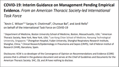 American Thoracic Society guidelines
